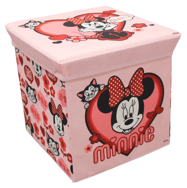 Úložný box na hračky MINNIE MOUSE 30x30 cm růžový