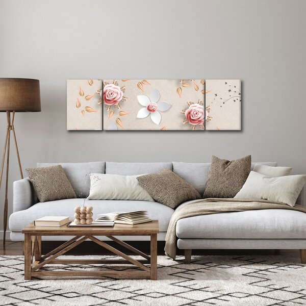 Obraz - Květy růží (170x50 cm)