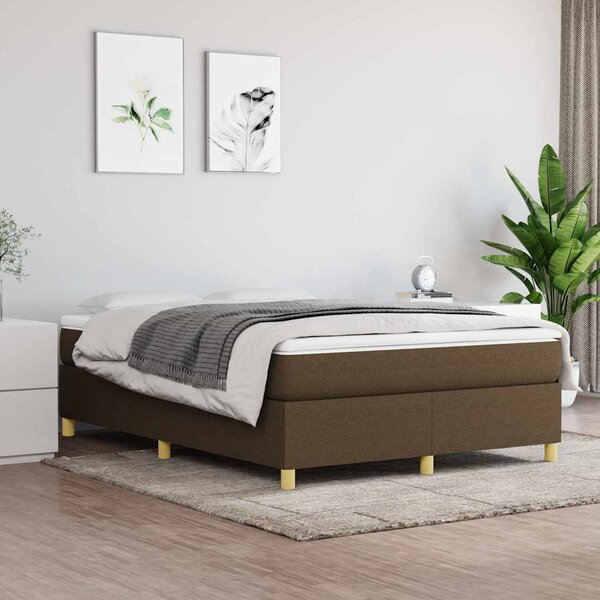 Rám postele s boxspringem tmavě hnědý 140 x 190 cm textil 3120956
