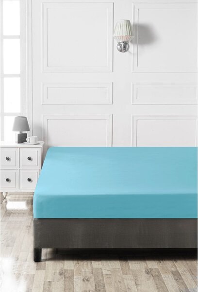 Tyrkysové napínací bavlněné prostěradlo 140x200 cm – Mijolnir