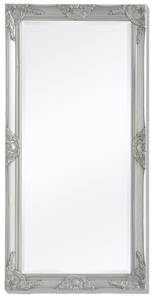 Nástěnné zrcadlo v barokním stylu 120 x 60 cm stříbrné