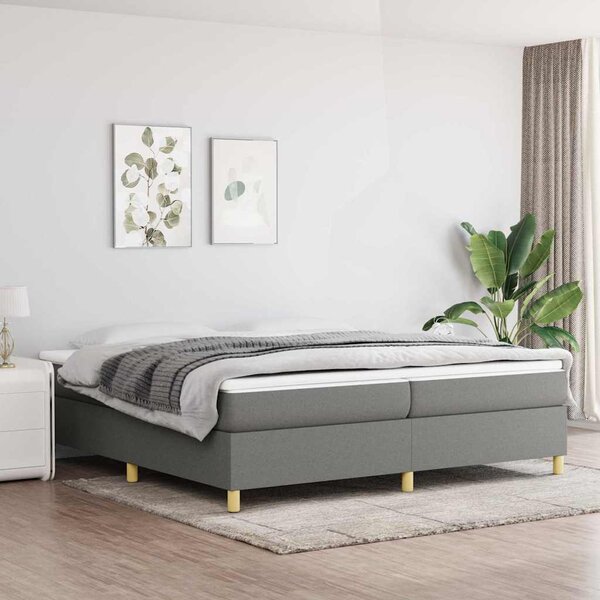 Rám postele s boxspringem tmavě šedý 200 x 200 cm textil 3120986