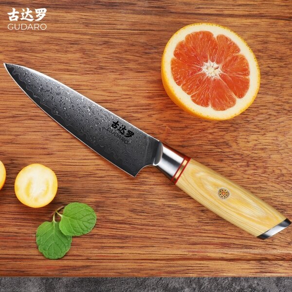 Gudaro - Damaškový univerzální kuchyňský nůž HIKARI 5", délka 12,5 cm