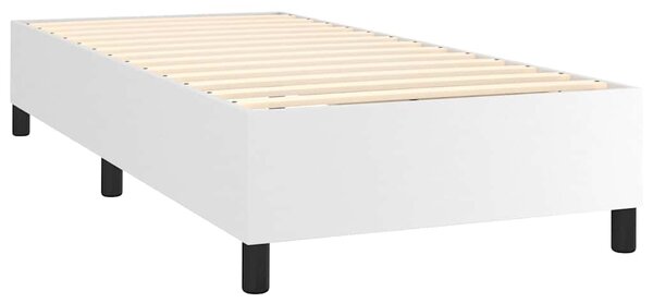 Box spring postel s matrací bílá 80 x 200 cm umělá kůže 3128998