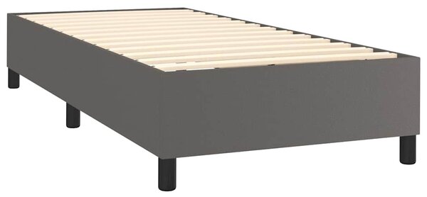 Rám postele s boxspringem šedý 90 x 190 cm umělá kůže 3121021