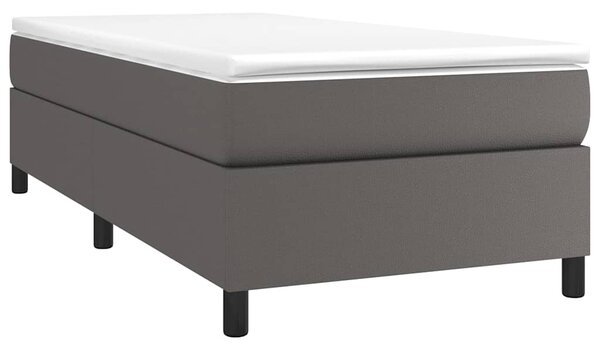Rám postele s boxspringem šedý 90 x 190 cm umělá kůže 3121021