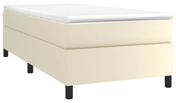 Rám postele s boxspringem krémový 90 x 190 cm umělá kůže 3121019