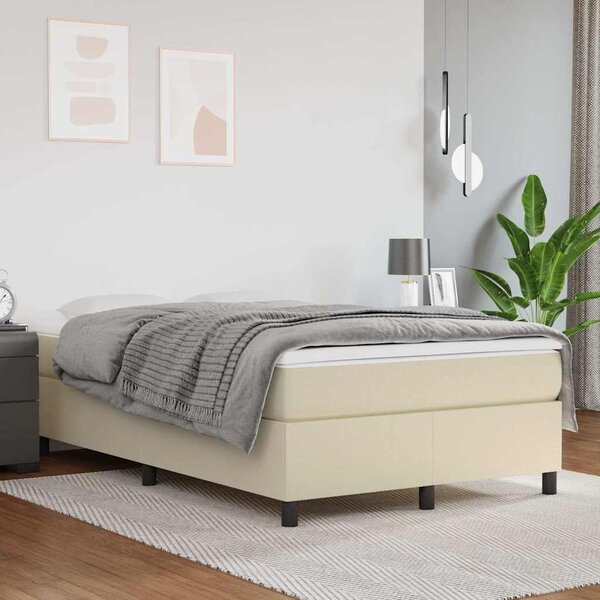 Rám postele s boxspringem krémový 120x200 cm umělá kůže 3121037