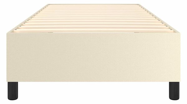 Rám postele s boxspringem krémový 90 x 190 cm umělá kůže 3121019