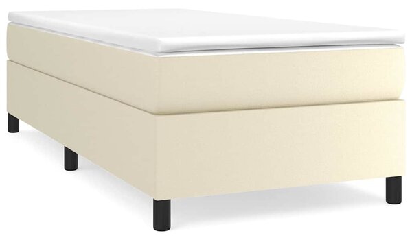 Rám postele s boxspringem krémový 90 x 190 cm umělá kůže 3121019