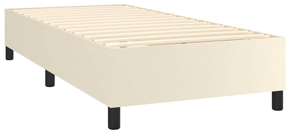Rám postele s boxspringem krémový 90 x 190 cm umělá kůže 3121019