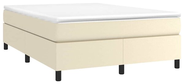 Rám postele s boxspringem krémová 140 x 190 cm umělá kůže 3121043