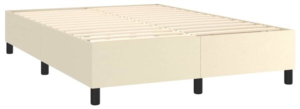 Rám postele s boxspringem krémová 140 x 190 cm umělá kůže 3121043