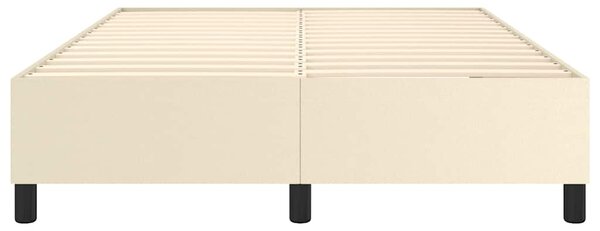 Rám postele s boxspringem krémová 140 x 190 cm umělá kůže 3121043
