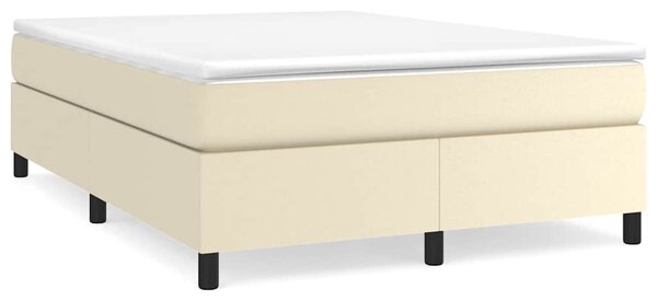 Rám postele s boxspringem krémová 140 x 190 cm umělá kůže 3121043
