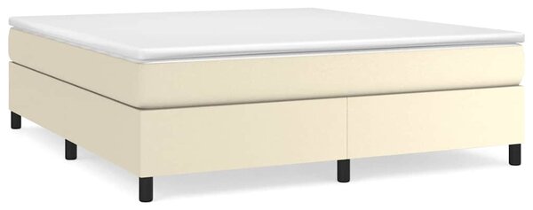 Rám postele s boxspringem krémový 160x200 cm umělá kůže 3121055
