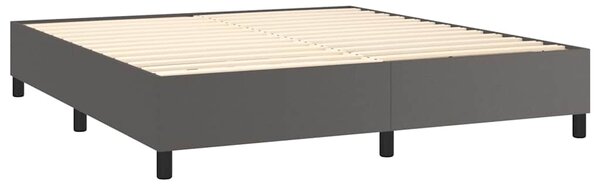 Rám postele s boxspringem šedá 160 x 200 cm umělá kůže 3121057