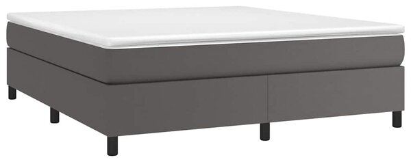 Rám postele s boxspringem šedá 160 x 200 cm umělá kůže 3121057