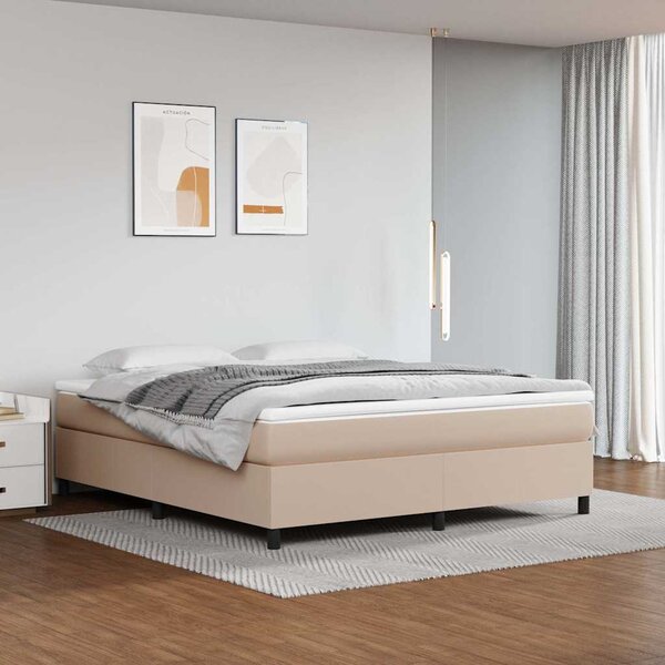 Rám postele s boxspringem cappuccino 160x200 cm umělá kůže 3121058