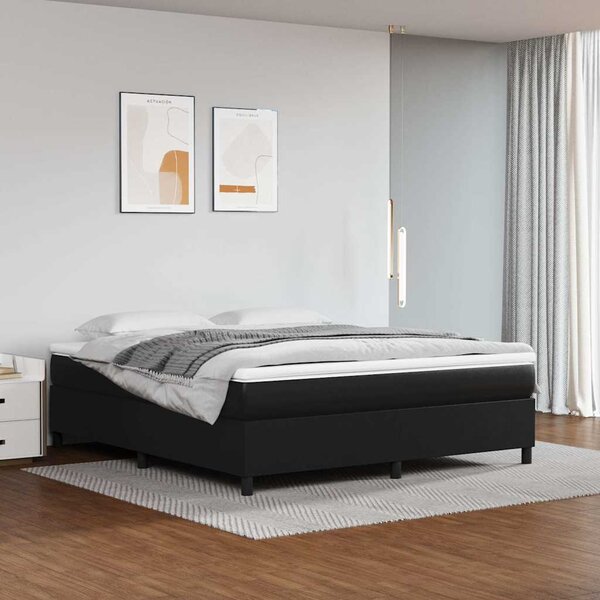 Rám postele s boxspringem černá 160 x 200 cm umělá kůže 3121053