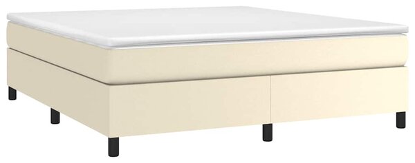 Rám postele s boxspringem krémový 160x200 cm umělá kůže 3121055