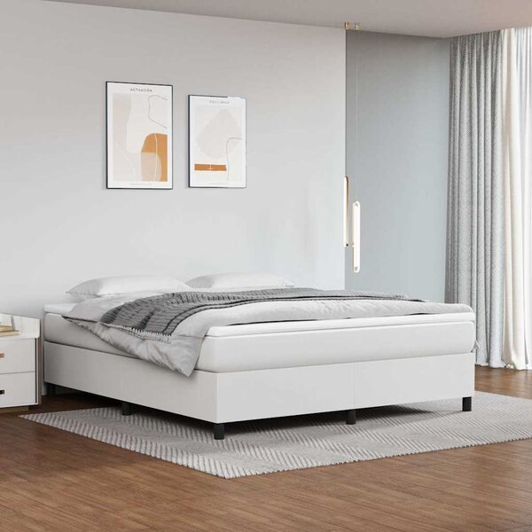 Rám postele s boxspringem bílá 160 x 200 cm umělá kůže 3121054