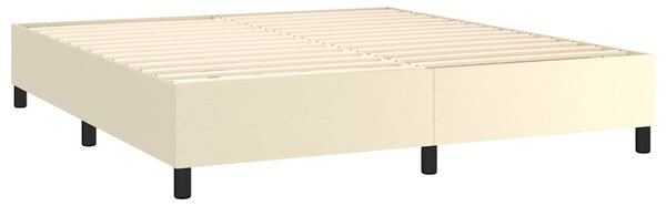 Rám postele s boxspringem krémový 160x200 cm umělá kůže 3121055