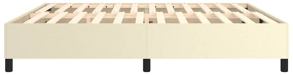 Rám postele s boxspringem krémová 200 x 200 cm umělá kůže 3121067
