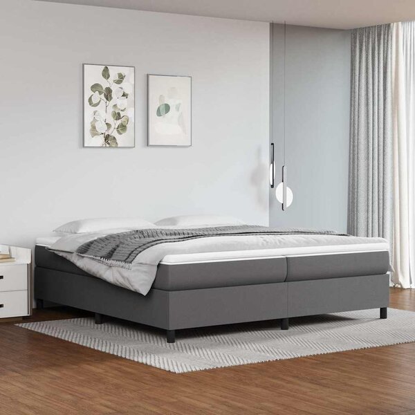 Rám postele s boxspringem šedá 200 x 200 cm umělá kůže 3121069