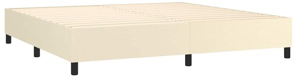 Rám postele s boxspringem krémová 200 x 200 cm umělá kůže 3121067
