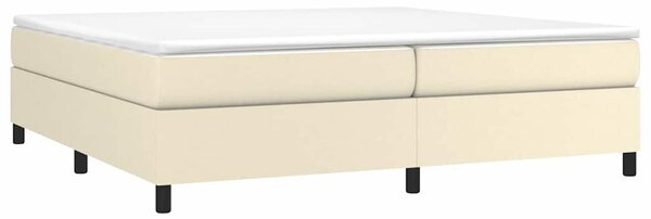 Rám postele s boxspringem krémová 200 x 200 cm umělá kůže 3121067