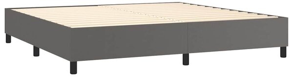 Rám postele s boxspringem šedá 200 x 200 cm umělá kůže 3121069