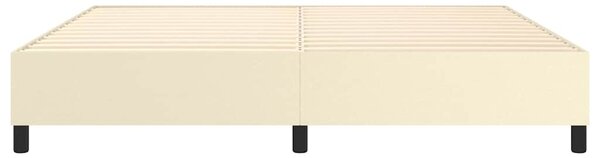 Rám postele s boxspringem krémová 200 x 200 cm umělá kůže 3121067