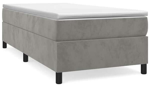 Rám postele s boxspringem světle šedá 90 x 190 cm samet 3121090