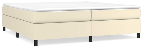 Rám postele s boxspringem krémová 200 x 200 cm umělá kůže 3121067