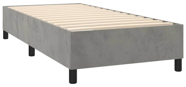 Rám postele s boxspringem světle šedá 90 x 190 cm samet 3121090