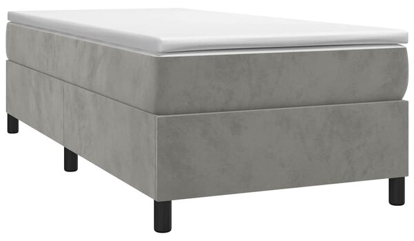 Rám postele s boxspringem světle šedá 90 x 190 cm samet 3121090