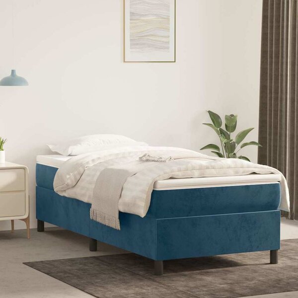 Rám postele s boxspringem tmavě modrý 90x190 cm samet 3121094
