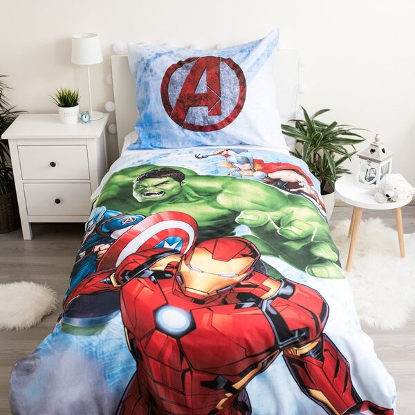 Dětské bavlněné povlečení Jerry Fabrics Avengers Heroes, 140 x 200 cm