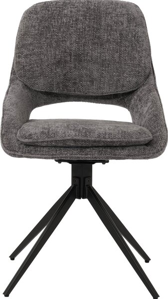 Sada 6 jídelních židlí HWC-N73, kuchyňská židle, otočná, látka/textilní žinylka (490 g/m²) Oeko-Tex tmavě šedá