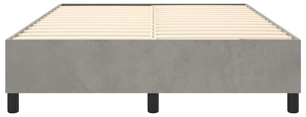 Rám postele s boxspringem světle šedý 140 x 190 cm samet 3121114