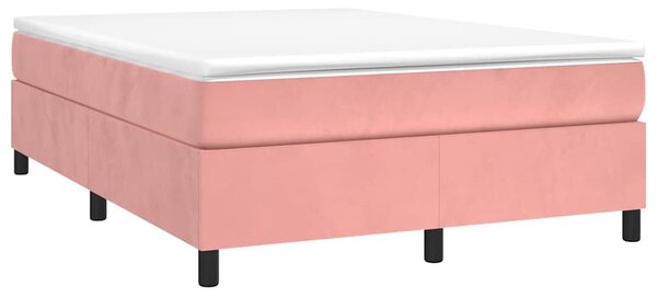 Rám postele s boxspringem růžový 140 x 190 cm samet 3121119