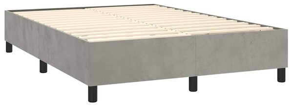 Rám postele s boxspringem světle šedý 140 x 190 cm samet 3121114