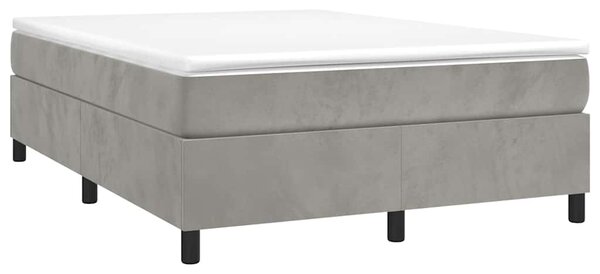 Rám postele s boxspringem světle šedý 140 x 190 cm samet 3121114