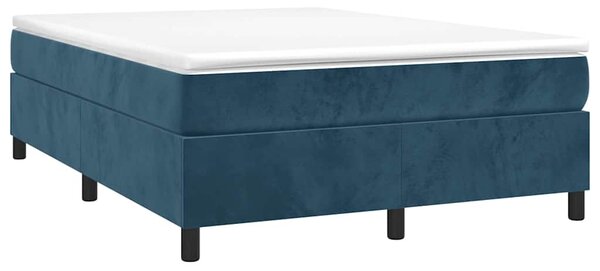 Rám postele s boxspringem tmavě modrý 140x190 cm samet 3121118