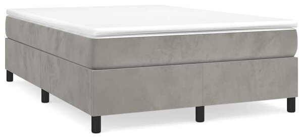 Rám postele s boxspringem světle šedý 140 x 190 cm samet 3121114