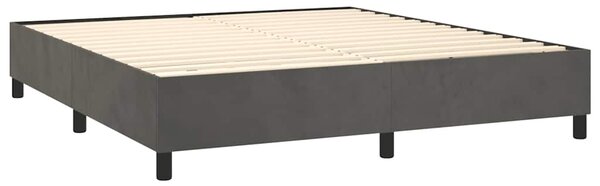 Rám postele s boxspringem tmavě šedý 200 x 200 cm samet 3121139