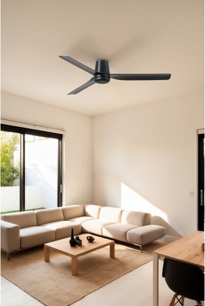 FARO 33830WT-Stropní ventilátor PUNT TUB M černá pr. 132 cm WT +dálkové ovládání