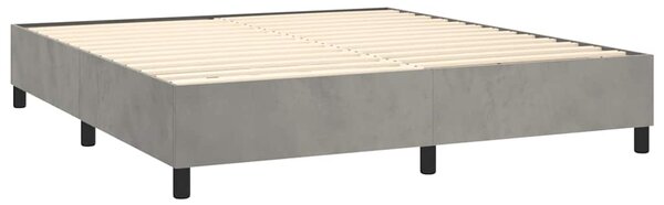 Rám postele s boxspringem světle šedý 200 x 200 cm samet 3121138