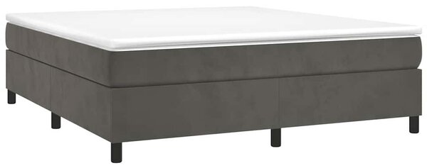 Rám postele s boxspringem tmavě šedý 200 x 200 cm samet 3121139
